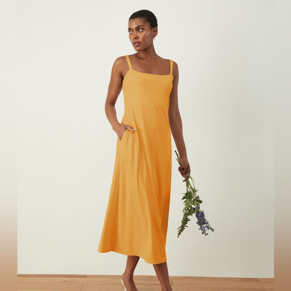 Aday Make a Splash midi dress M, sunflower yellow NWT